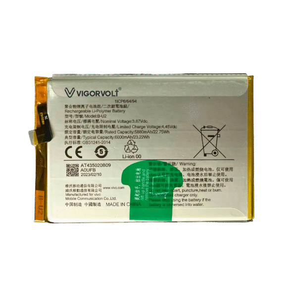 Vigorvolt Original Mobile Battery for Iqoo Z6x (B-U2)