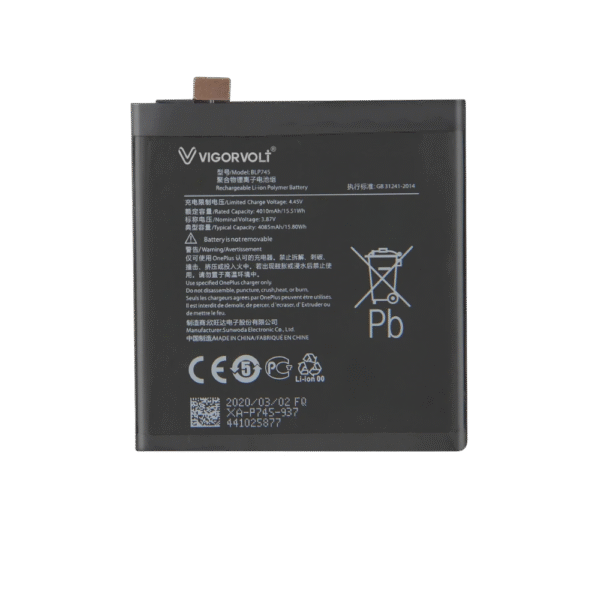 Vigorvolt Original Mobile Battery for Oneplus 7T Pro (BLP 745)