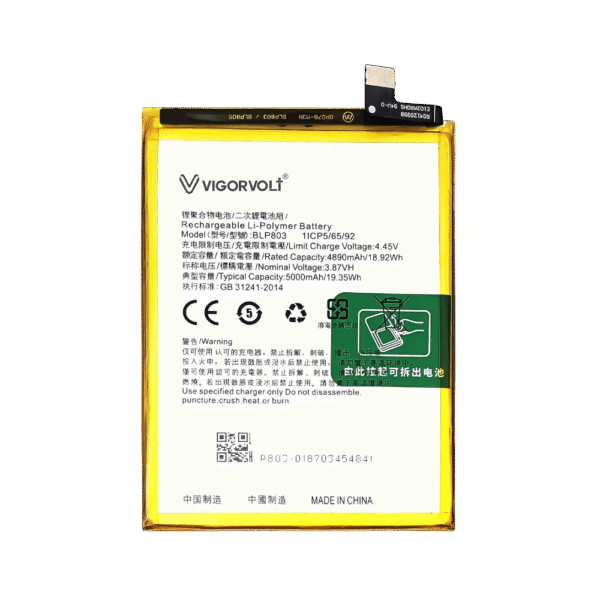 Vigorvolt Original Mobile Battery for Realme C17 / Realme 7i / Realme V3 (BLP 803)