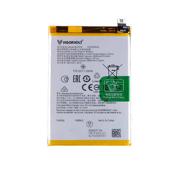 Vigorvolt Original Mobile Battery for Oppo K10 5G / Realme 11 5G (BLP 933)