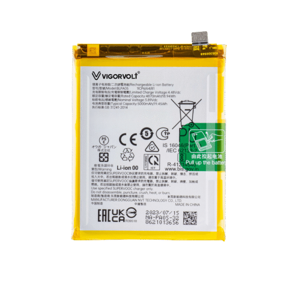 Vigorvolt Original Mobile Battery for OPPO Reno10 5G / OPPO A2 Pro 5G (BLP A05)