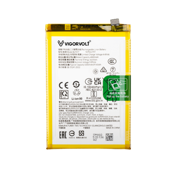 Vigorvolt Original Mobile Battery for Realme C53 (BLP A17)