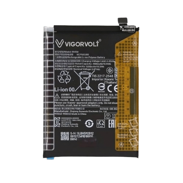 Vigorvolt Original Mobile Battery for Xiaomi Redmi Note 12 4g (BN 5M)