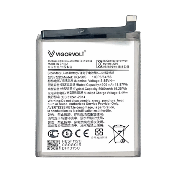 Vigorvolt Original Mobile Battery for Samsung Galaxy A02s/ Samsung Galaxy A03s/ Samsung Galaxy F02s/ Samsung Galaxy M02s (HQ-50S)